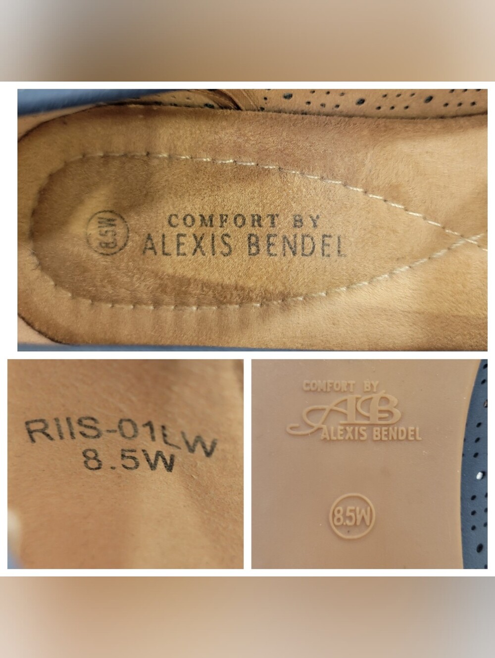Alexis Bendel Preppy Perforated Comfort Loafers Blue Slip On Flats Women’s 8.5W - Picture 11 of 17